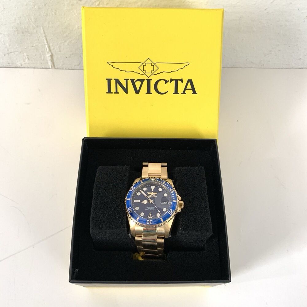 Invicta Lady Watch Gold Band Blue Dial Just like Pro Diver Model 48662 New Box